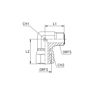 Угольник 90° ORFS 1.3/16"-12 (Ш/Г)