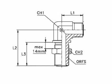 переборочный 90 град. Male ORFS 13/16"-13/16" 