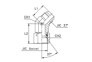 УГЛОВОЙ АДАПТЕР 45° JIC 37° (Ш-Г)