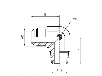 УГЛОВОЙ АДАПТЕР 90° MALE JIC 37° - MALE BSPT