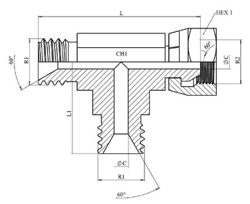 Тройник BSP 1.1/4" (Ш-Ш-Г)