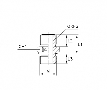 АДАПТЕР MALE ORFS - МЕТРИЧЕСКИЙ ШТУЦЕР В ТЕЛО С УПЛОТНЕНИЕМ